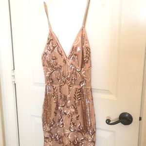 Pink and gold Sequin Dress